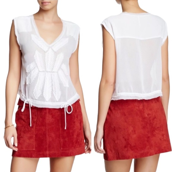 Free People Tops - Free People Pennies Story Teller Tee Mixed-Lace Top